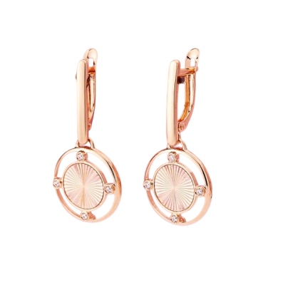 Ohrhänger aus Rotgold 585 mit Zirkonia