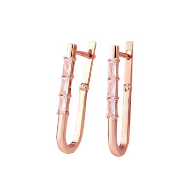 Ohrhänger aus Rotgold 585 mit Zirkonia