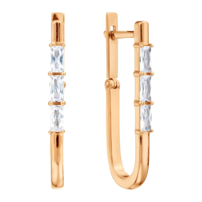 Ohrhänger aus Rotgold 585 mit Zirkonia