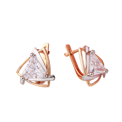 Ohrhänger aus Rotgold 585 mit Zirkonia