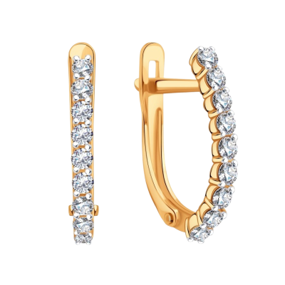 Ohrhänger aus Rotgold 585 mit Zirkonia