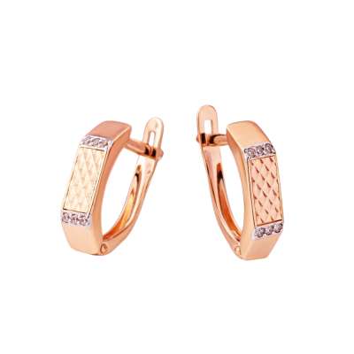 Ohrhänger aus Rotgold 585 mit Zirkonia
