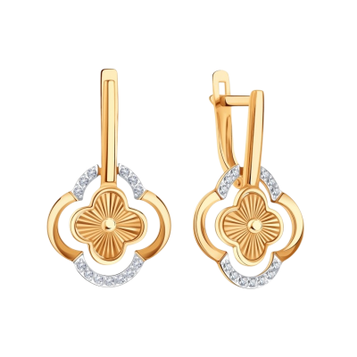 Ohrhänger aus Rotgold 585 mit Zirkonia