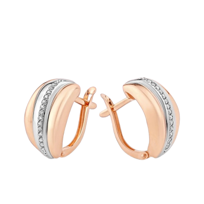 Ohrhänger aus Rotgold 585 mit Zirkonia