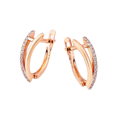 Ohrhänger aus Rotgold 585 mit Zirkonia