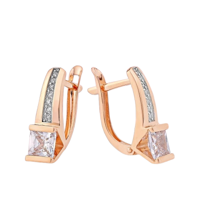 Ohrhänger aus Rotgold 585 mit Zirkonia