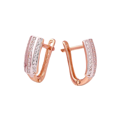 Ohrhänger aus Rotgold 585 mit Zirkonia