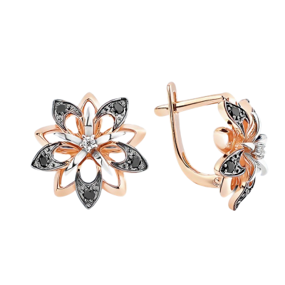 Ohrhänger aus Rotgold 585 mit Zirkonia