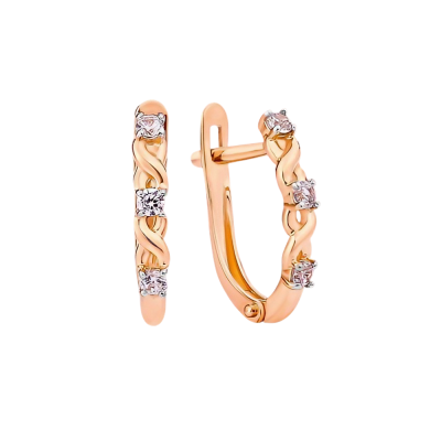 Ohrhänger aus Rotgold 585 mit Zirkonia