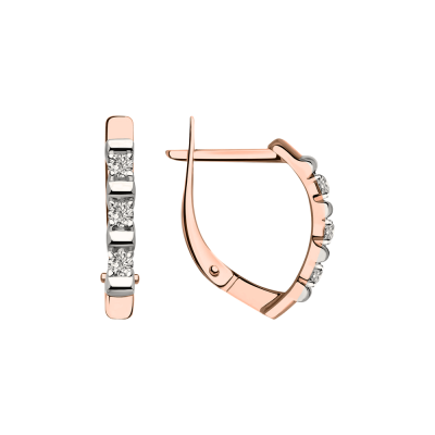 Ohrhänger aus Rotgold 585 mit Zirkonia und Swarovski Kristall
