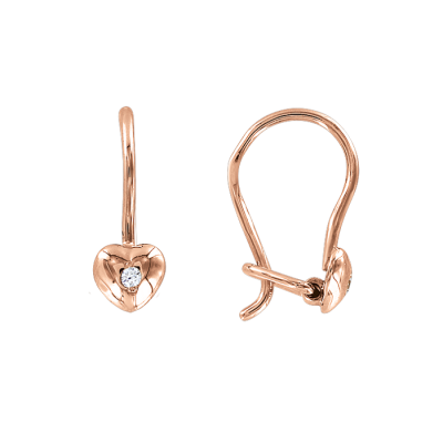 Kinder Ohrhänger aus Rotgold 585 mit Zirkonia