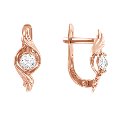 Ohrhänger aus Rotgold 585 mit Zirkonia