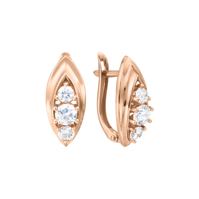Ohrhänger aus Rotgold 585 mit Zirkonia
