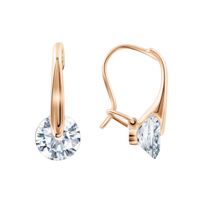 Ohrhänger aus Rotgold 585 mit Zirkonia