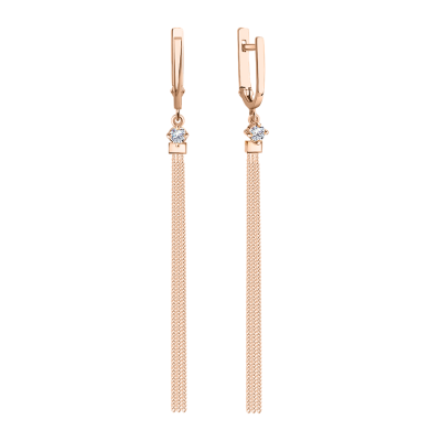 Ohrhänger aus Rotgold 585 mit Zirkonia