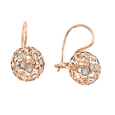 Ohrhänger aus Rotgold 585 mit Zirkonia