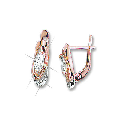 Kinder Ohrringe aus Rotgold 585 mit Zirkonia
