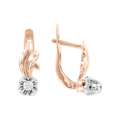 Ohrhänger aus Rotgold 585 mit Zirkonia