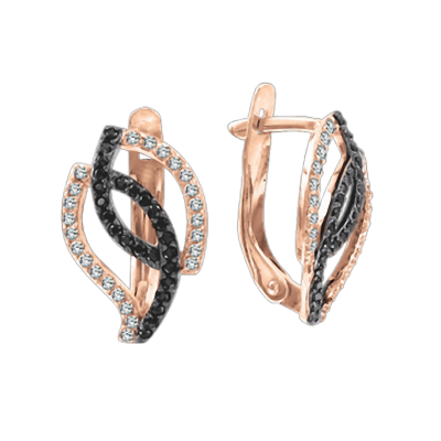 Ohrhänger aus Rotgold 585 mit Zirkonia