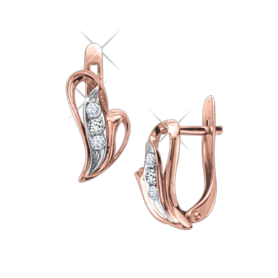 Ohrhänger aus Rotgold 585 mit Zirkonia