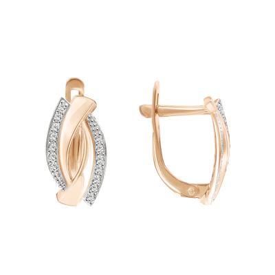 Ohrhänger aus Rotgold 585 mit Zirkonia