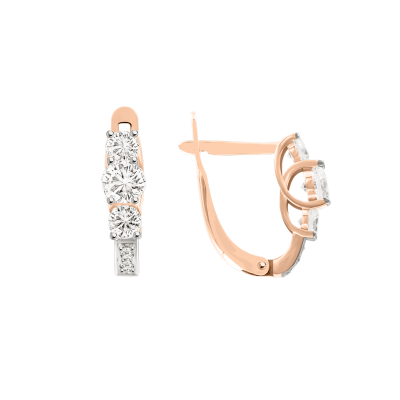 Ohrhänger aus Rotgold 585 mit Zirkonia