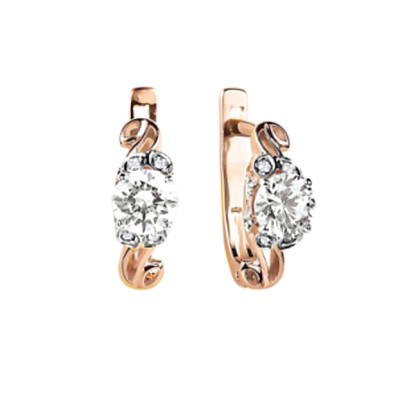 Ohrhänger aus Rotgold 585 mit Zirkonia