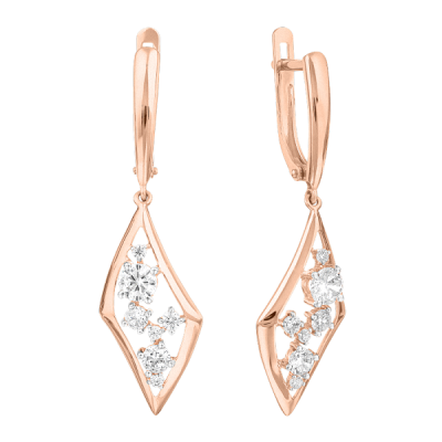 Ohrhänger aus Rotgold 585 mit Zirkonia