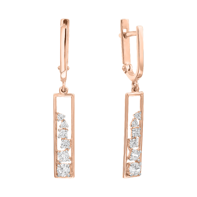 Ohrhänger aus Rotgold 585 mit Zirkonia