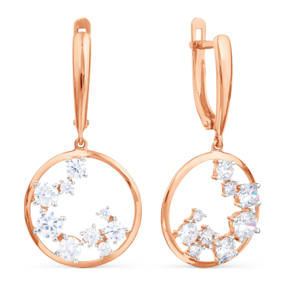 Ohrhänger aus Rotgold 585 mit Zirkonia