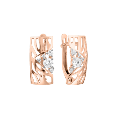 Ohrhänger aus Rotgold 585 mit Zirkonia