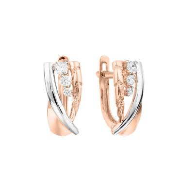 Ohrhänger aus Rotgold 585 mit Zirkonia
