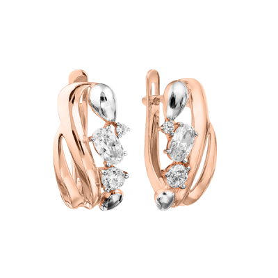 Ohrhänger aus Rotgold 585 mit Zirkonia