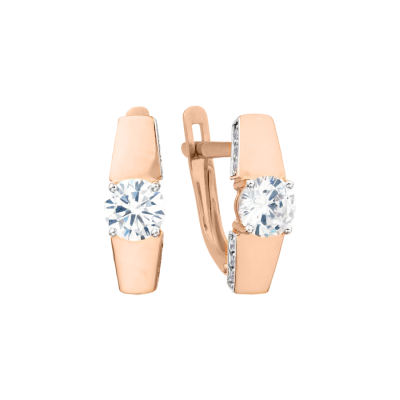 Ohrhänger aus Rotgold 585 mit Zirkonia
