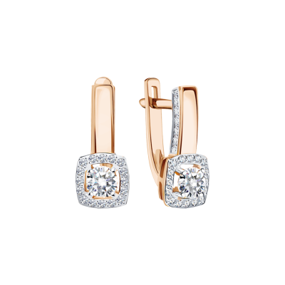 Ohrhänger aus Rotgold 585 mit Zirkonia