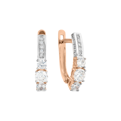 Ohrhänger aus Rotgold 585 mit Zirkonia