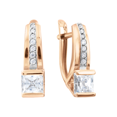 Ohrhänger aus Rotgold 585 mit Zirkonia