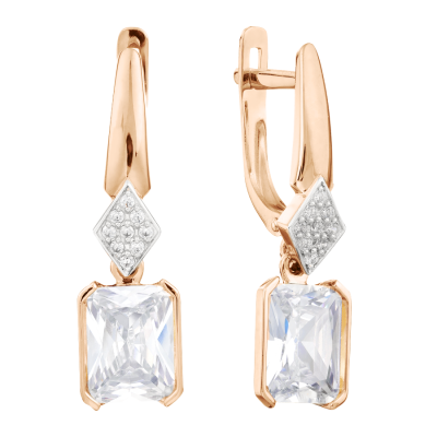 Ohrhänger aus Rotgold 585 mit Zirkonia
