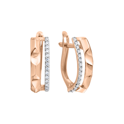 Ohrhänger aus Rotgold 585 mit Zirkonia
