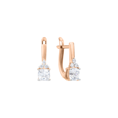 Ohrhänger aus Rotgold 585 mit Zirkonia