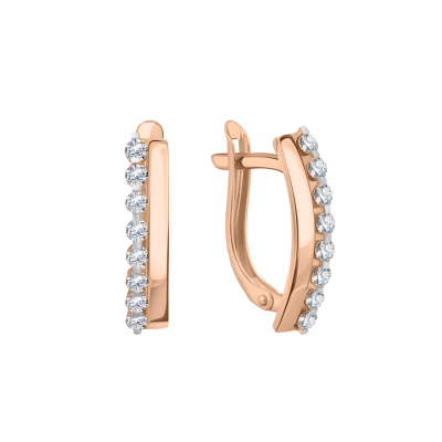Ohrhänger aus Rotgold 585 mit Zirkonia