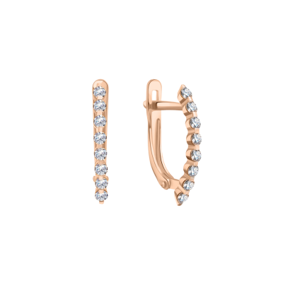 Ohrhänger aus Rotgold 585 mit Zirkonia
