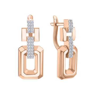 Ohrhänger aus Rotgold 585 mit Zirkonia