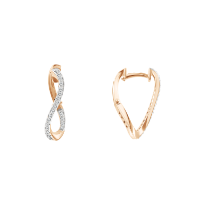 Ohrhänger aus Rotgold 585 mit Zirkonia