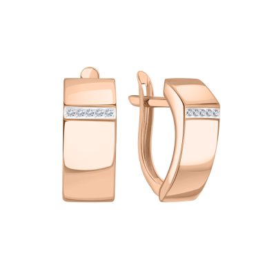 Ohrhänger aus Rotgold 585 mit Zirkonia
