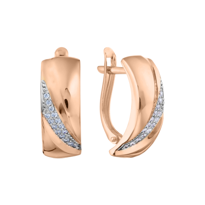 Ohrhänger aus Rotgold 585 mit Zirkonia