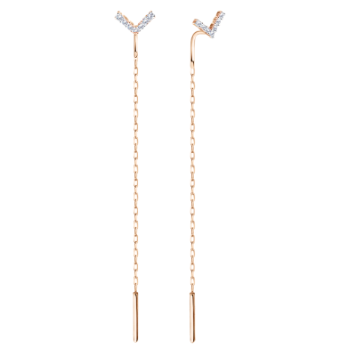 Ohrhänger aus Rotgold 585 mit Zirkonia