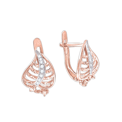 Ohrhänger aus Rotgold 585 mit Zirkonia