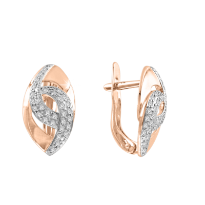 Ohrhänger aus Rotgold 585 mit Zirkonia