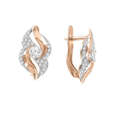 Ohrhänger aus Rotgold 585 mit Zirkonia